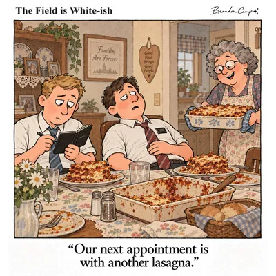 “Our next appointment is with another lasagna.”
